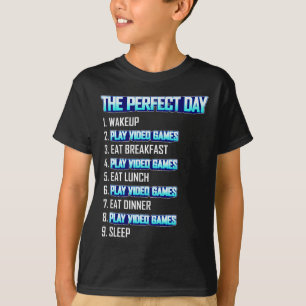 Camiseta Meu Dia Perfeito Jogar Video Games Engraçado Gamer