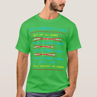Camiseta Meu Dia Perfeito Jogar Video Games Engraçado Legal