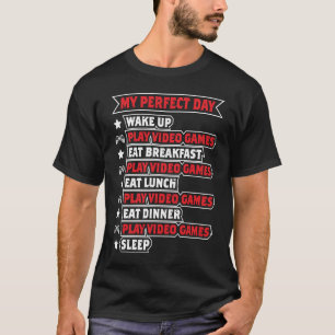 Camiseta Meu Dia Perfeito Jogos de Vídeo Presente Legal par