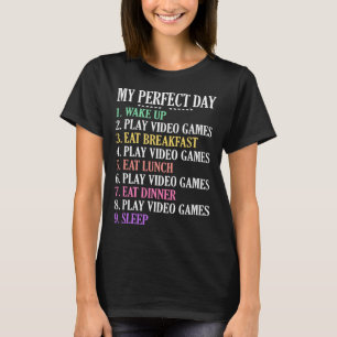 Camiseta Meu Dia Perfeito Jogos Rouba Vídeo De Computador