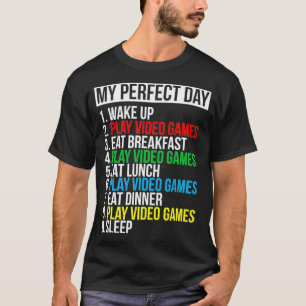 Camiseta Meu Dia Perfeito Video games Jogador Legal Engraç