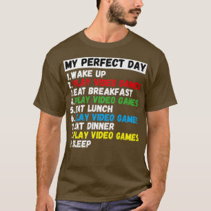 Camiseta Meu Dia Perfeito Video games Jogador Legal Engraça