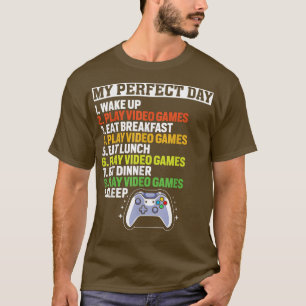 Camiseta Meu Dia Perfeito Video games Jogos Engraçados