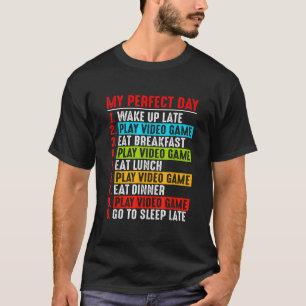 Camiseta Meu Dia Perfeito Video games Jovens Legal Engraçad