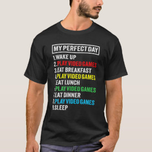 Camiseta Meu Dia Perfeito Videos games Engraçado Gamer Gif
