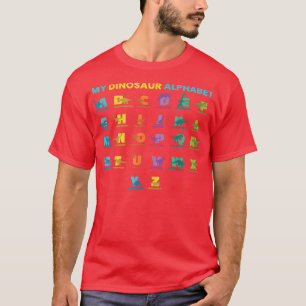 Camiseta Meu Dinossauro Amadurece Crianças Alphabet Dino Fo