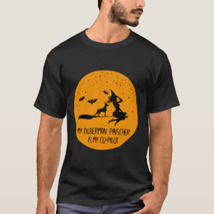 Camiseta Meu Doberman Pinscher É Meu Piloto De Halloween W