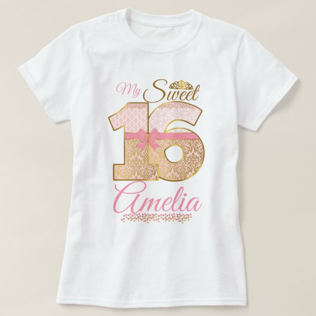 Camiseta Meu doce e dezesseis personalizador | meu doce 16º (Frente do Design)