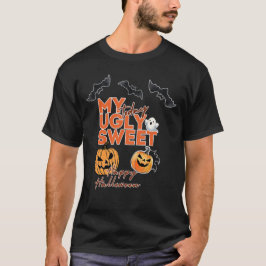 Camiseta Meu doce e feio Halloween de hoje, Bat, Pumpkin
