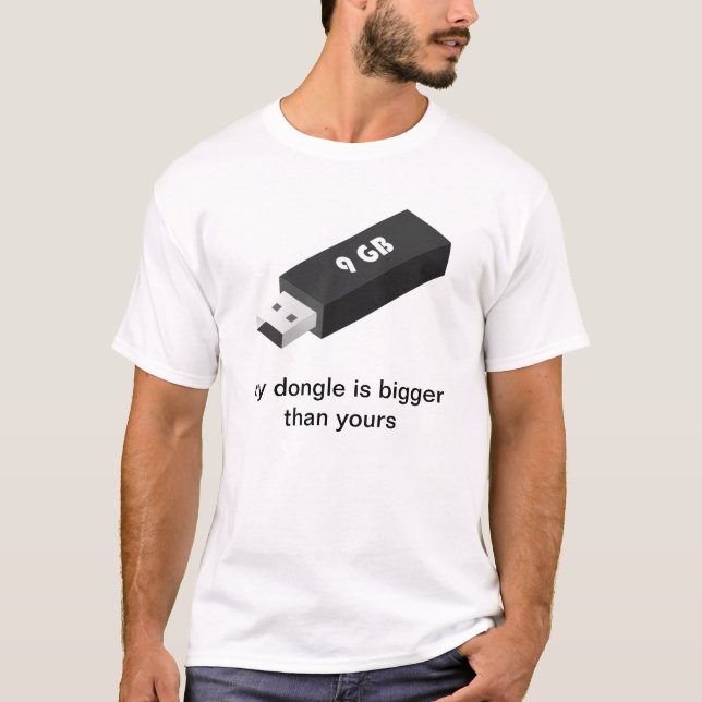 Camiseta Meu dongle é mais grande do que seu (Frente)