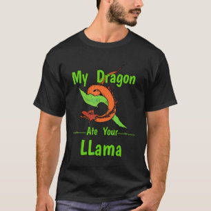 Camiseta Meu Dragão Comeu Seu Llama Voando Dragão Serpente 