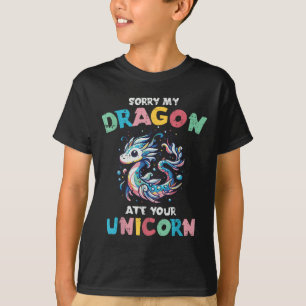 Camiseta Meu Dragão Comeu Seu Unicórnio Engraçado Meninas F