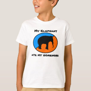 Camiseta Meu elefante comeu meus trabalhos de casa