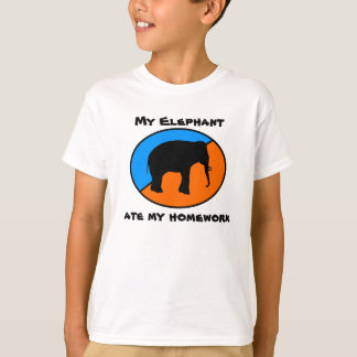 Camiseta Meu elefante comeu meus trabalhos de casa