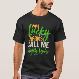 Camiseta Meu encanto sortudo me chama de Rua de almoço da P