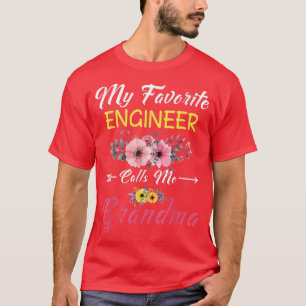 Camiseta Meu Engenheiro Favorito Me Chama De Vovó Flores Mo