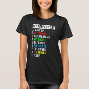 Camiseta Meu Entusiasta de Drone Voador de Dia Perfeito