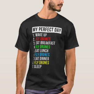 Camiseta Meu Entusiasta de Drone Voador de Dia Perfeito