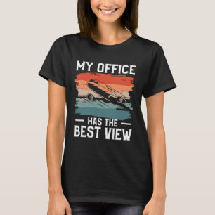 Camiseta Meu Escritório Tem O Piloto Aviador De Melhor Visã