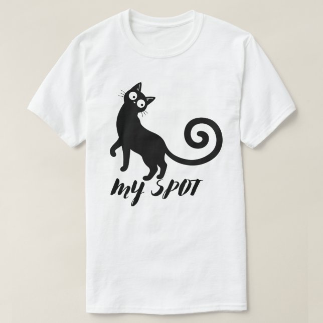 Camiseta Meu Espaço Design de Gato Preto (Frente do Design)