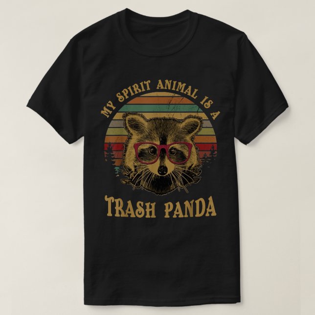 Camiseta Meu Espírito Animal é um Lixo Panda engraçada Gif (Frente do Design)