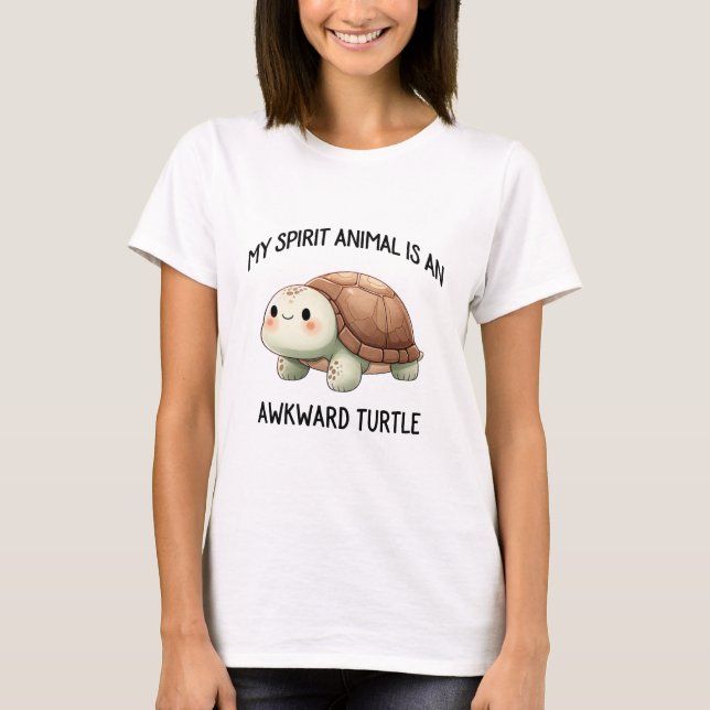 Camiseta Meu Espírito Animal É Uma Tartaruga Desconfortável (Frente)