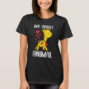 Camiseta Meu Espírito Animal Girafa Eu Te Amo Coração Valen