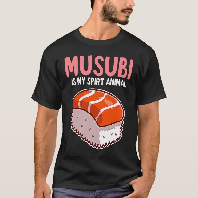 Camiseta Meu Espírito Animal Musubi Havaiano Spam Sushi Eng (Frente)