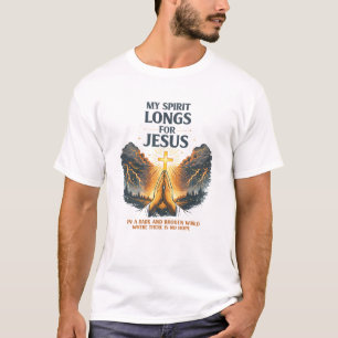 Camiseta Meu Espírito Anseia por Jesus – Desenho de Oração