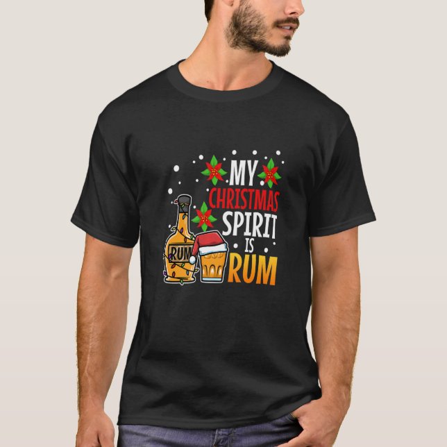 Camiseta Meu espírito de natal é rum (Frente)