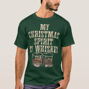 Camiseta Meu Espírito De Natal É Uísque Engraçado Xmas