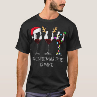 Camiseta Meu Espírito De Natal É Vinho Engraçado Natal T