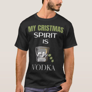 Camiseta Meu Espírito De Natal É Vodka Liquidez Bebendo Chr