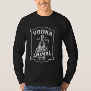 Camiseta Meu Espírito É Vodka Engraçado Álcool De Bebendo P