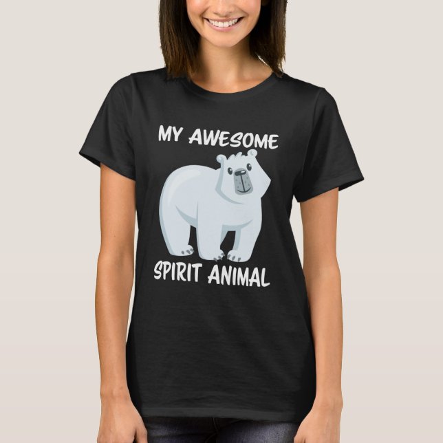 Camiseta Meu Espírito Fantástico Animal é um Ártico de Urso (Frente)