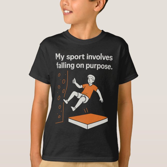 Camiseta Meu esporte envolve cair de propósito Climbing Hum (Frente)