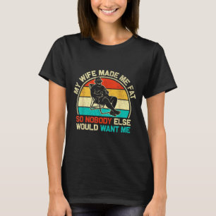 Camiseta Meu Esposa Me Fez Gordo Frase Engraçada Marido Pai