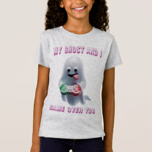 Camiseta Meu Fantasma e Eu - Fantasma Gamer Divertido Assus