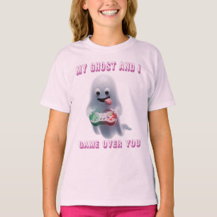 Camiseta Meu Fantasma e Eu - Fantasma Gamer Divertido Assus