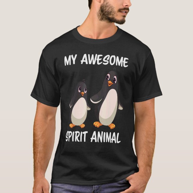 Camiseta Meu Fantástico Animal De Espírito É Um Pinguim Cus (Frente)