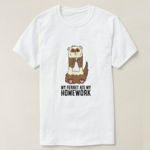 Camiseta Meu Ferret Comeu Meu Trabalho De Casa