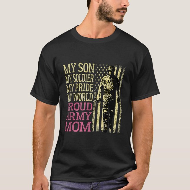 Camiseta Meu Filho É Soldado Herói Orgulhoso Mãe Militar (Frente)