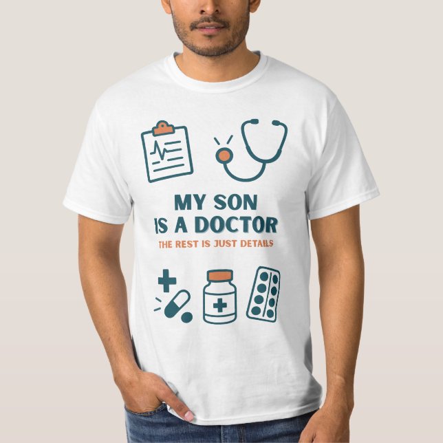 Camiseta Meu filho é um médico - Design de família engraçad (Frente)
