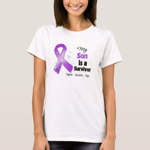 Camiseta Meu filho é uma fita do roxo do sobrevivente