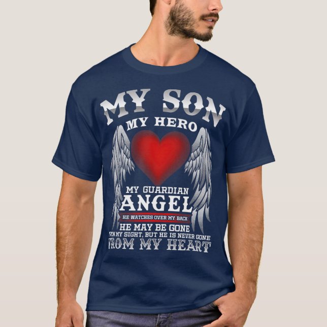 Camiseta Meu Filho Meu Herói Meu Anjo Guardião Em Lembrança (Frente)