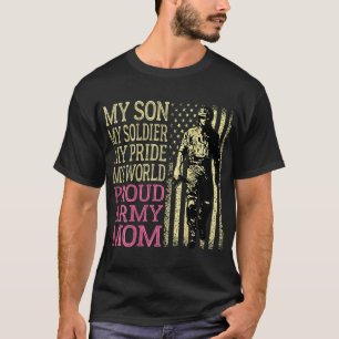 Camiseta Meu Filho Meu Soldado Herói Orgulho Exército Mãe M