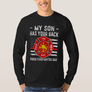 Camiseta Meu Filho Tem Suas Costas Orgulhoso Pai Bombeiro R