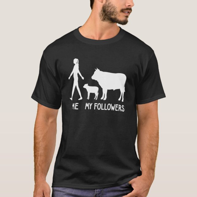 Camiseta Meu Follower Cow Milk Farmer Cujo Animal É Social (Frente)