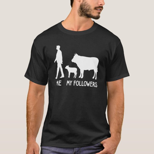 Camiseta Meu Follower Cow Milk Farmer Cute Animal Socia (Frente)