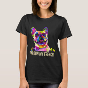 Camiseta Meu Francês - Arte Pop Divertido Frenchie Bulldog